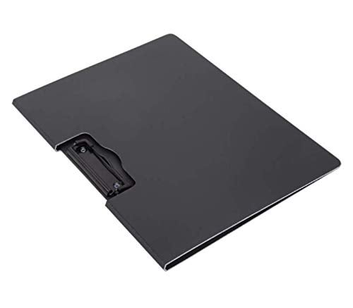 Kemaily File Cover Folder Clipboard  Profile Clip File Folder  360 Degree Flip Writing Pad  PP File Clipboard for A4 and Letter Size Business  Office  School Papers - Vertical  Black - Image 2
